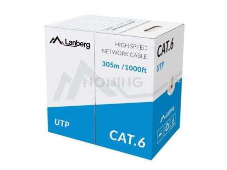 LAN CABLE UTP CAT.6 305M SOLID CU GREY CPR + FLUKE PASSED LANBERG